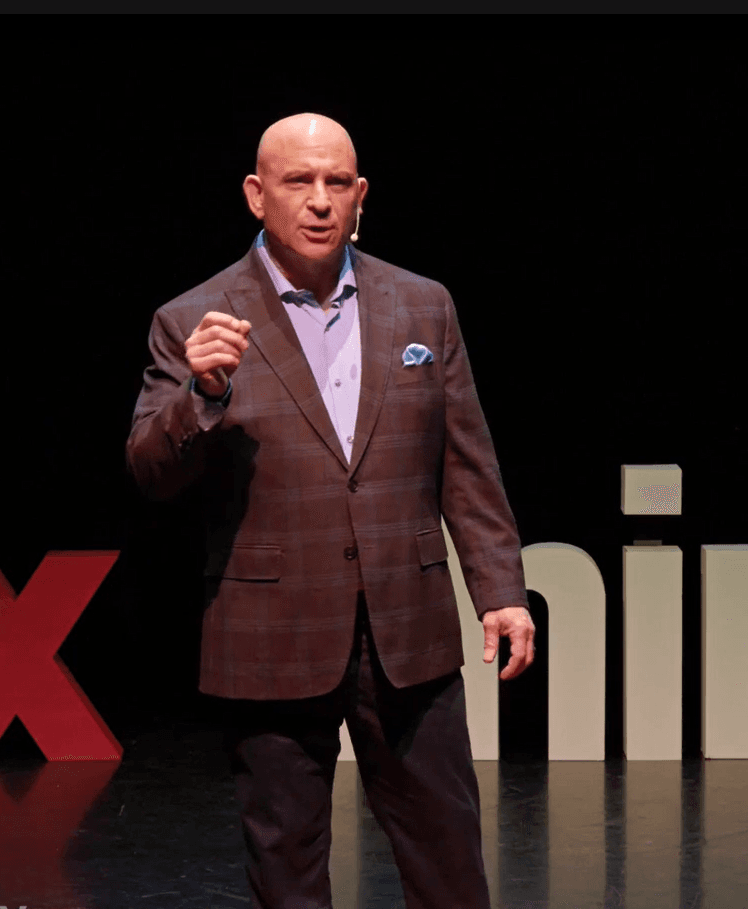 Steve Spiro, the Master Connector, speaking on the TEDx stage